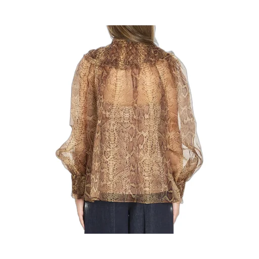 Sheer Snake Print Blouse