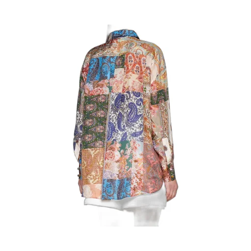 Patchwork Print Silk Shirt