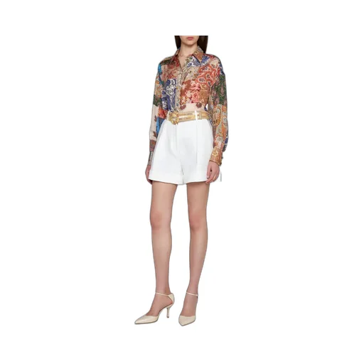 Patchwork Print Silk Shirt