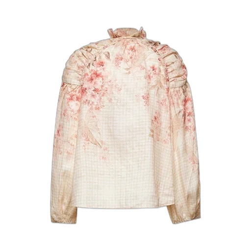 Ruffled Floral Print Blouse
