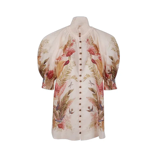 Printed Puff Sleeve Dress