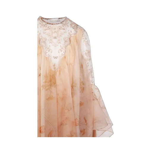 Printed Silk Chiffon Gown