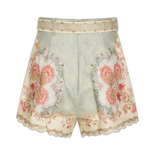 High-Waisted Floral Print Shorts