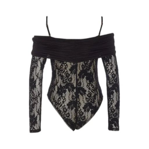 Off-The-Shoulder Lace Bodysuit