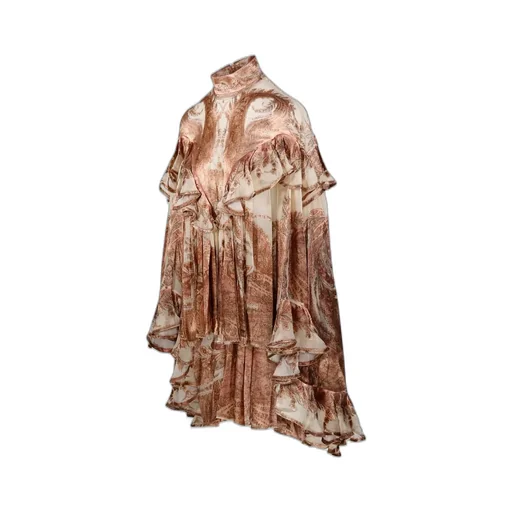 Ruffled Paisley Print Blouse