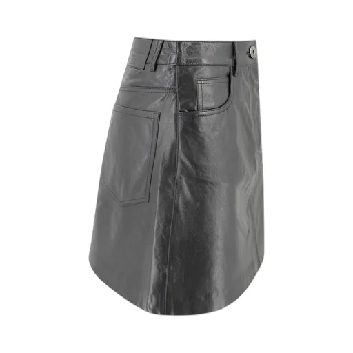 Leather A-Line Skirt