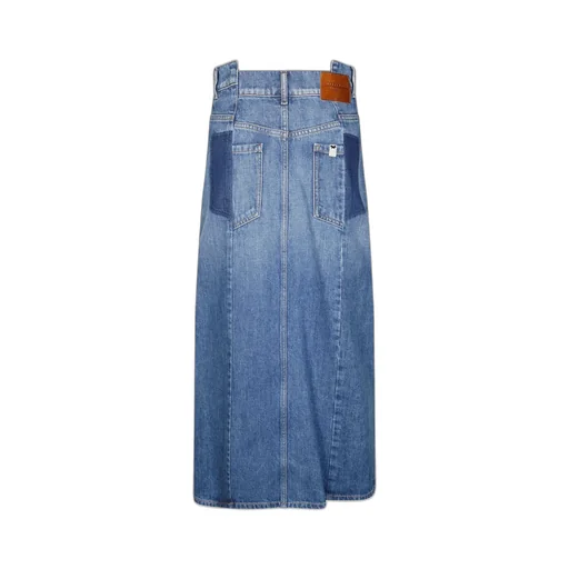 Maxi Denim Skirt With Slit