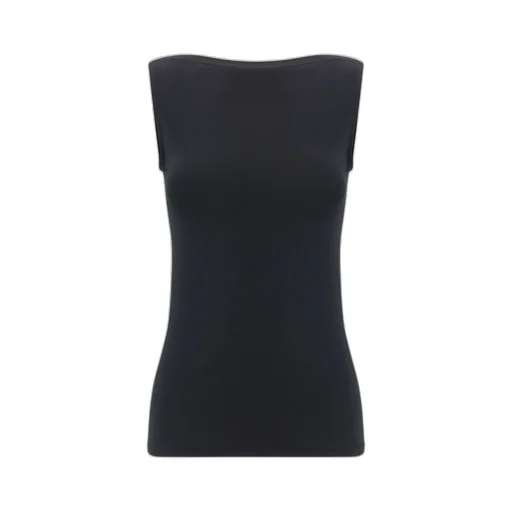 Sleeveless Boat Neck Top