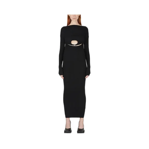 Ribbed Knit Maxi Dress With Cut-Out Detail