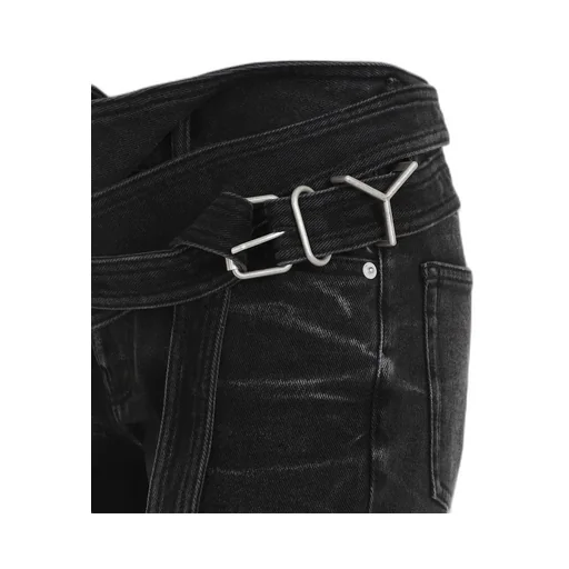 Flared Jeans With Belted Waist