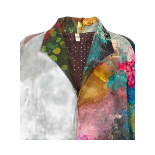 Abstract Print Kimono Coat