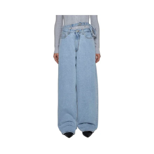 Wide-Leg Jeans With Cut-Out Detail