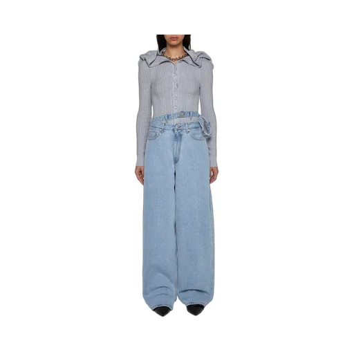 Wide-Leg Jeans With Cut-Out Detail