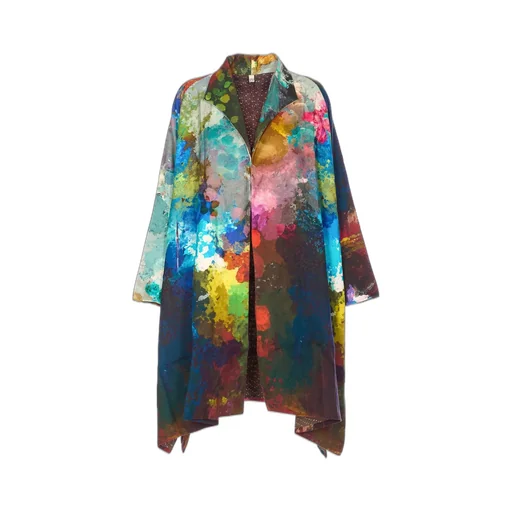 Abstract Print Kimono Coat