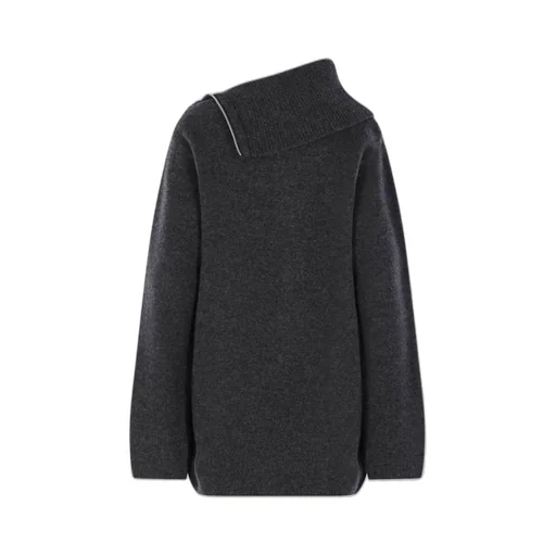 Asymmetric Zip Neck Sweater