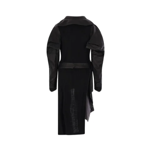 Asymmetric Leather Trench Coat