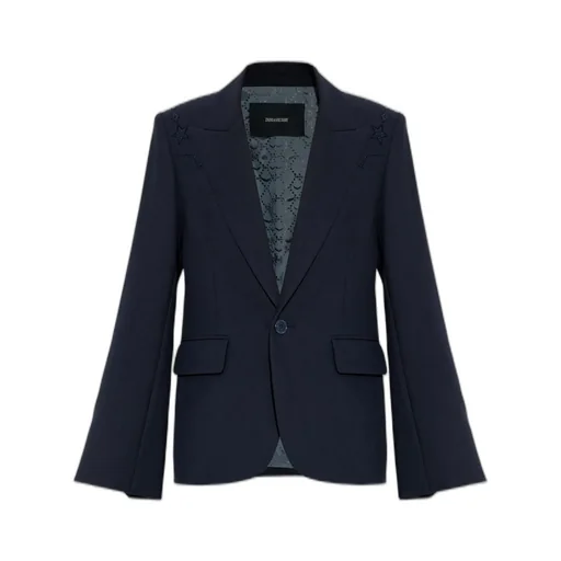 Single-Breasted Blazer With Star Embellishment