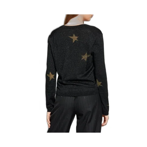 V-Neck Sweater With Star Print