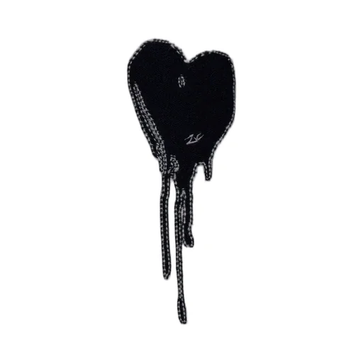 V-Neck Sweater With Heart Appliqué
