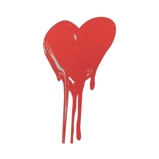Sweatshirt With Dripping Heart Print