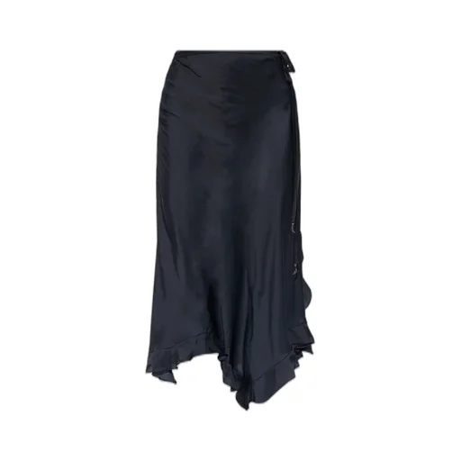 Wrap Skirt With Ruffled Hem