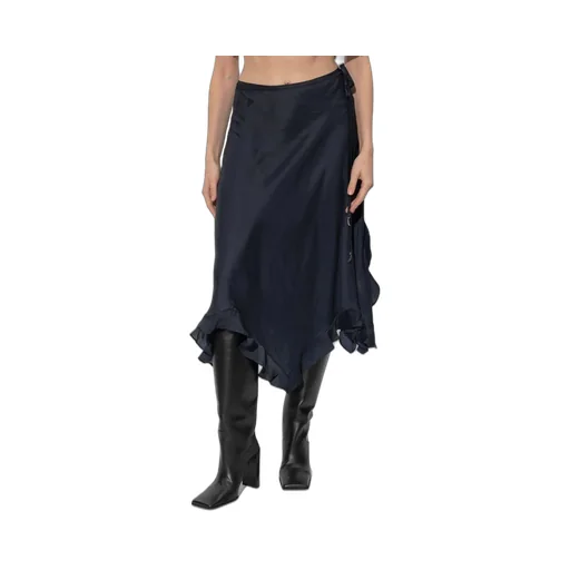 Wrap Skirt With Ruffled Hem