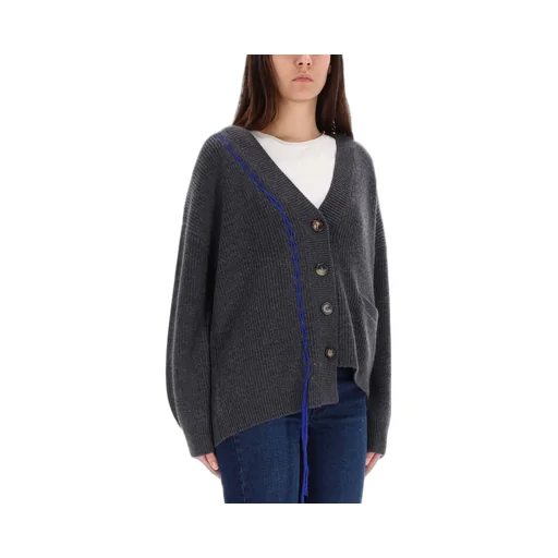 Cardigan With Contrast Stitching