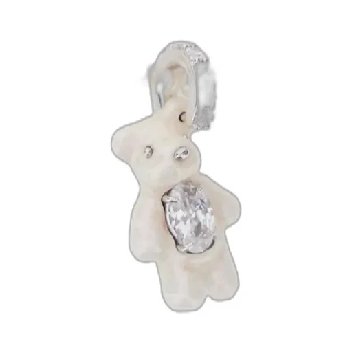 Pearl Necklace With Teddy Bear Charm