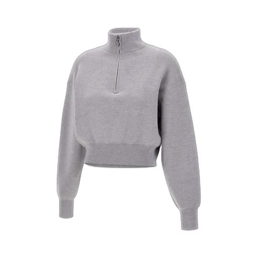 Cropped Half-Zip Sweatshirt