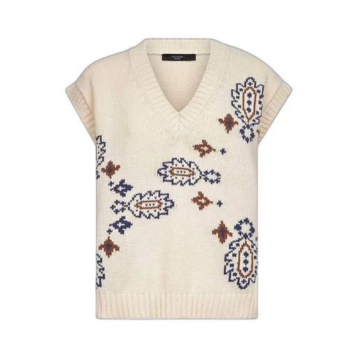 V-Neck Sweater Vest With Intarsia Pattern