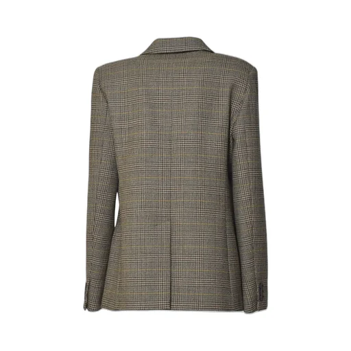 Double-Breasted Plaid Blazer