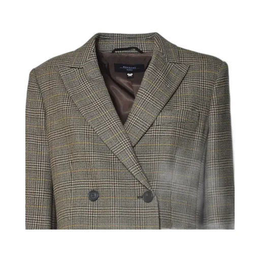 Double-Breasted Plaid Blazer