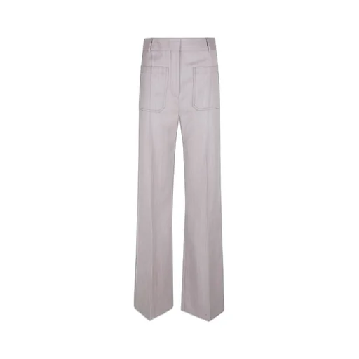 High-Waisted Flared Trousers