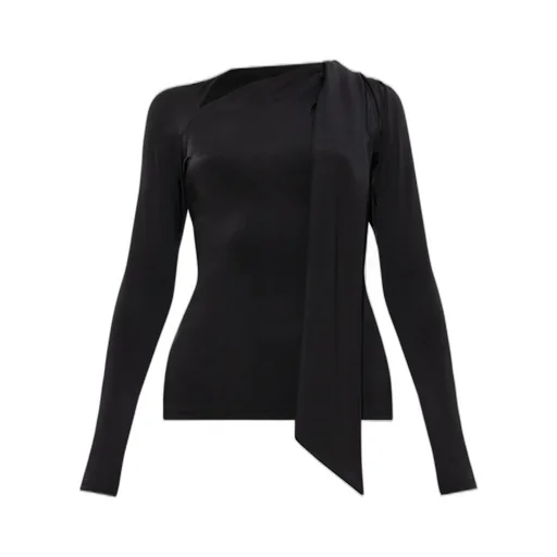 Long Sleeve Asymmetric Draped Top