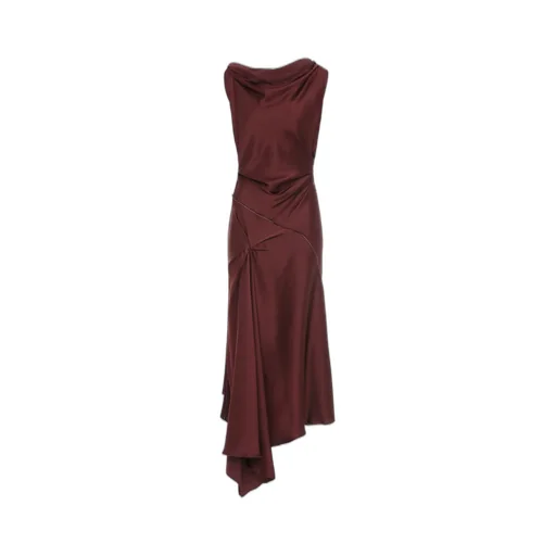 Draped Asymmetrical Midi Dress