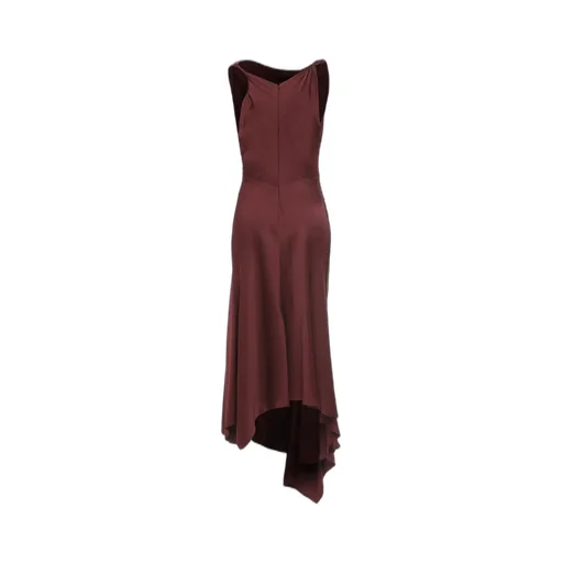 Draped Asymmetrical Midi Dress