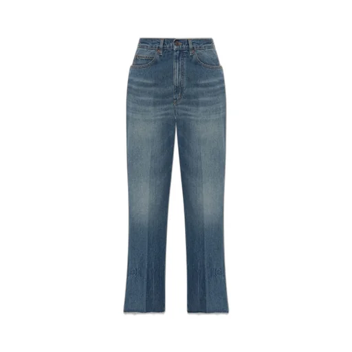 High-Waisted Straight-Leg Jeans