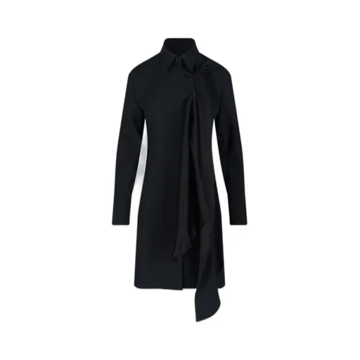 Asymmetric Ruffle Shirt Dress