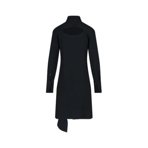 Asymmetric Ruffle Shirt Dress