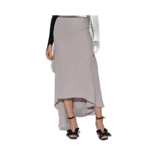 Asymmetric Hem Midi Skirt