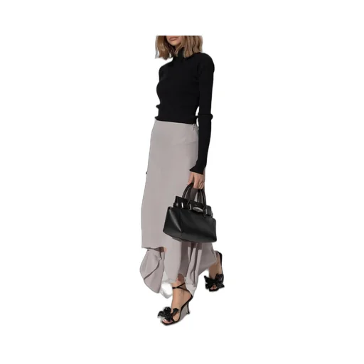 Asymmetric Hem Midi Skirt