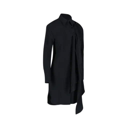 Asymmetric Ruffle Shirt Dress