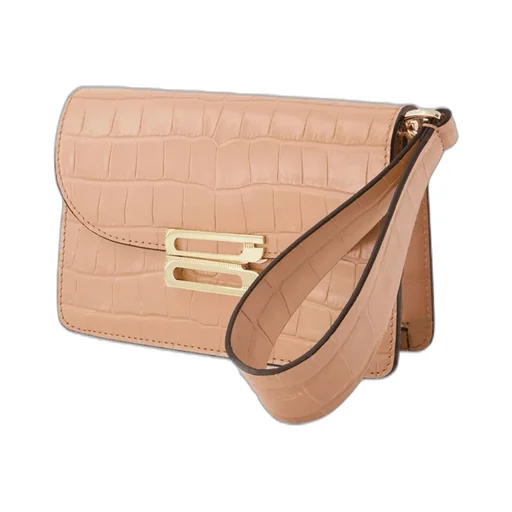 Crocodile-Embossed Leather Clutch