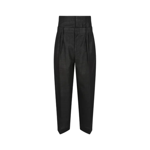 High-Waisted Pleated Trousers