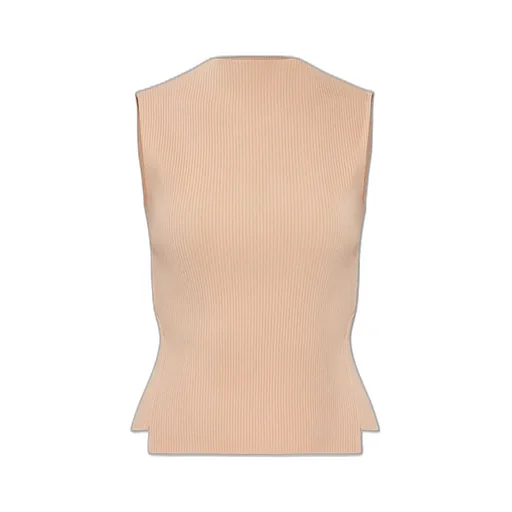 Ribbed Mock Neck Sleeveless Top