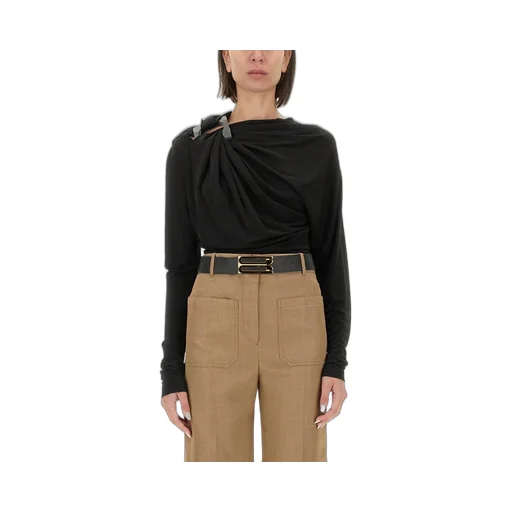 Draped Long-Sleeve Top