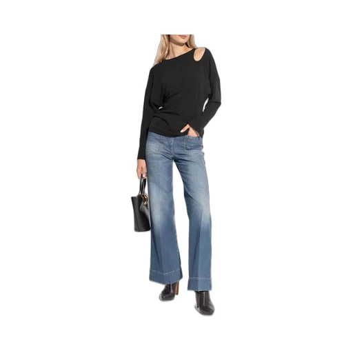Cut-Out Shoulder Long-Sleeve Top