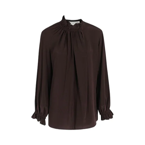 High-Neck Ruffled Blouse