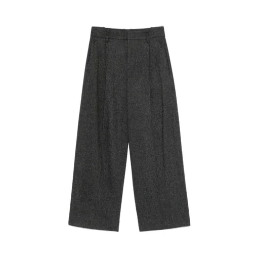 Wide-Leg Pleated Trousers