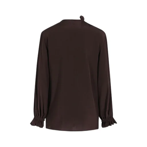 High-Neck Ruffled Blouse